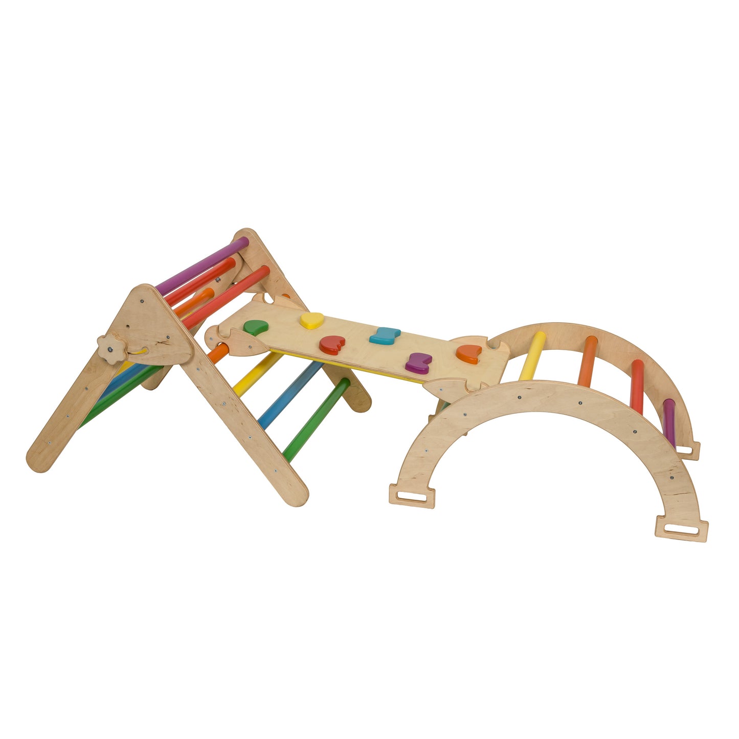 Montessori Play Gym for Kids Set (Arch+Ramp+Board)Bright Min