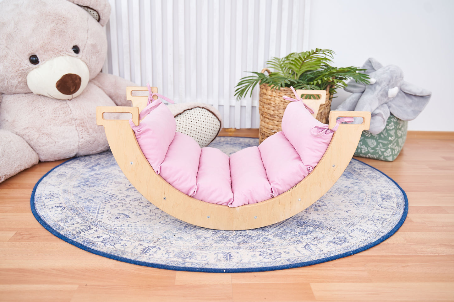 Montessori Baby Rocker Set Arch + Cushion (Min) Pastel