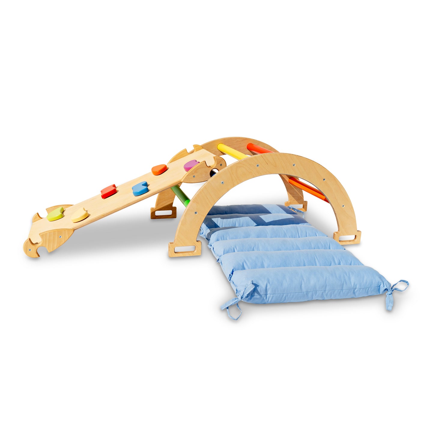 Montessori Climbing Board Arch Set (Arch+Ramp+Cushion) Bright
