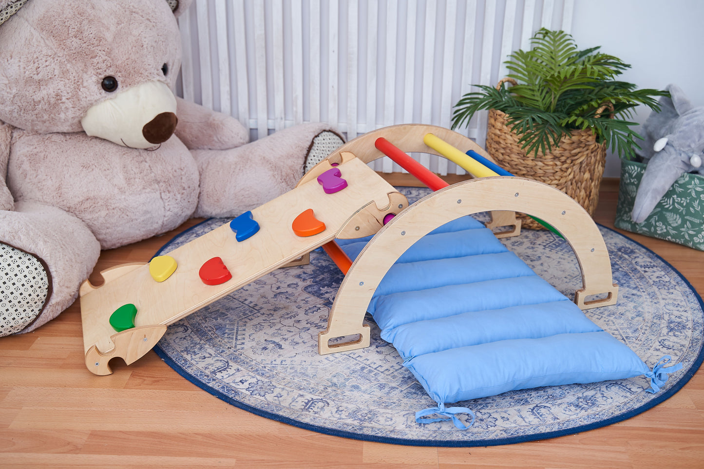 Montessori Climbing Board Arch Set (Arch+Ramp+Cushion) Bright