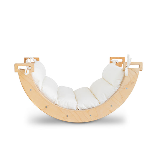 Montessori Baby Rocker Set Arch + Cushion (Min) wood